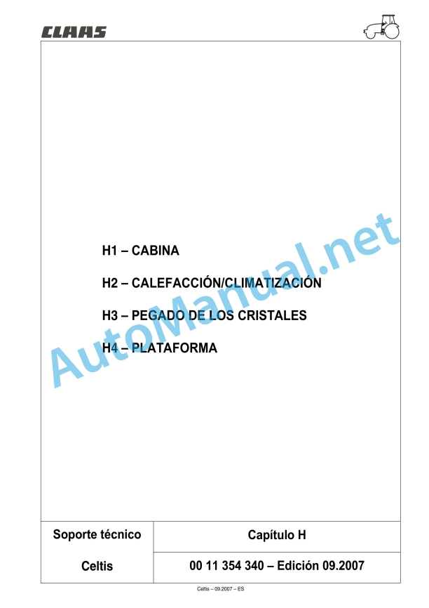 Claas Celtis 456-426 Rx, Rc, Ra (A07) Tractors Repair Manual ES 6 Claas Celtis 456-426 Rx, Rc, Ra (A07) Tractors Repair Manual ES - Image 6