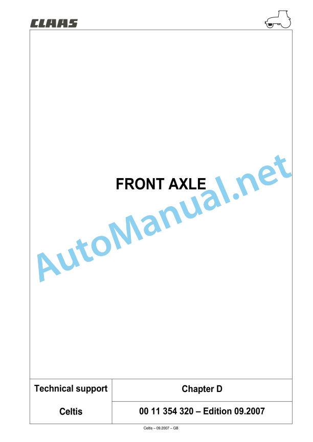 Claas Celtis 456-426 Rx, Rc, Ra (A07) Tractors Technical System EN 7 Claas Celtis 456-426 Rx, Rc, Ra (A07) Tractors Technical System EN - Image 7
