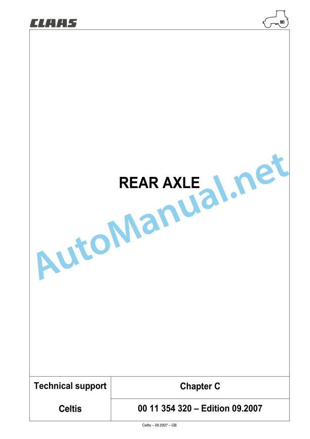 Claas Celtis 456-426 Rx, Rc, Ra (A07) Tractors Technical System EN 8 Claas Celtis 456-426 Rx, Rc, Ra (A07) Tractors Technical System EN - Image 8