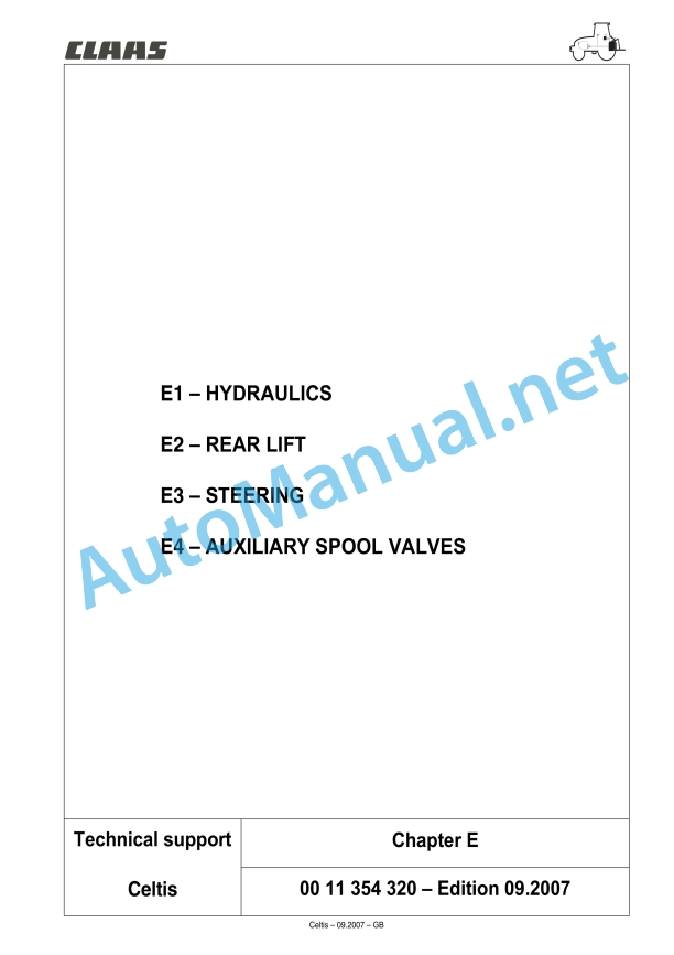 Claas Celtis 456-426 Rx, Rc, Ra (A07) Tractors Technical System EN 9 Claas Celtis 456-426 Rx, Rc, Ra (A07) Tractors Technical System EN - Image 9