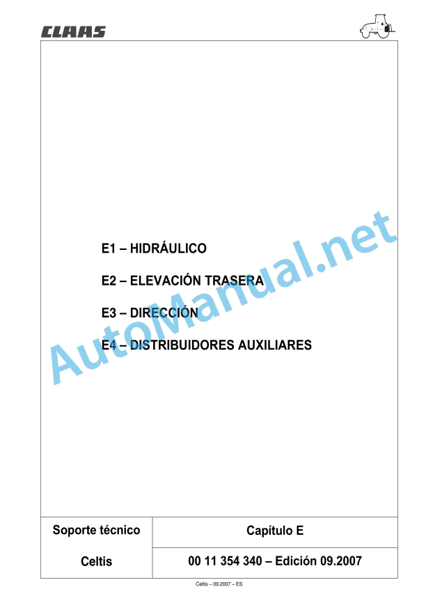 Alternative view of Claas Celtis 456-426 Rx, Rc, Ra (A07) Tractors Technical System ES
