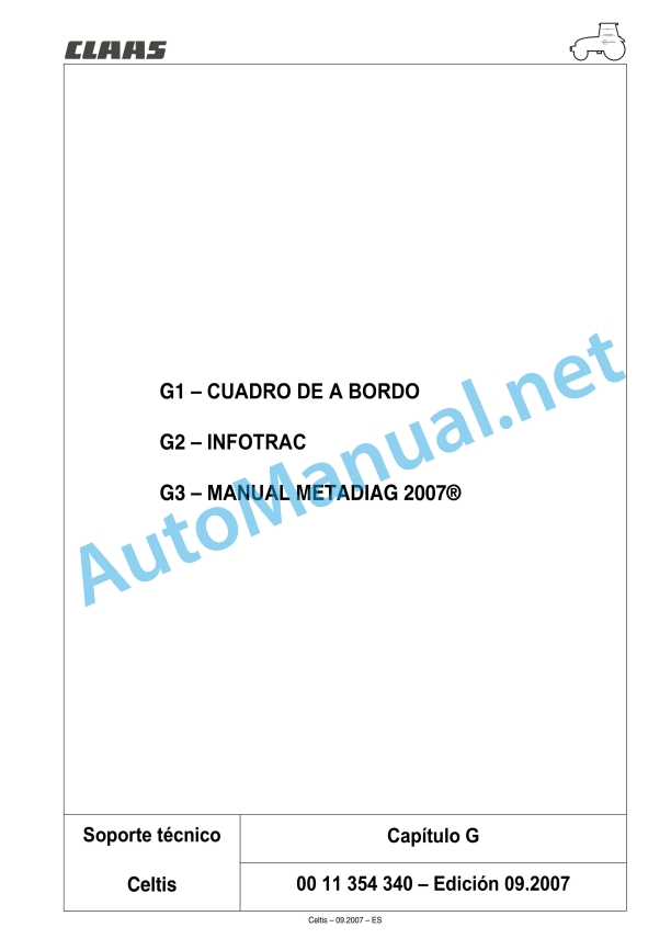 Claas Celtis 456-426 Rx, Rc, Ra (A07) Tractors Technical System ES 6 Claas Celtis 456-426 Rx, Rc, Ra (A07) Tractors Technical System ES - Image 6
