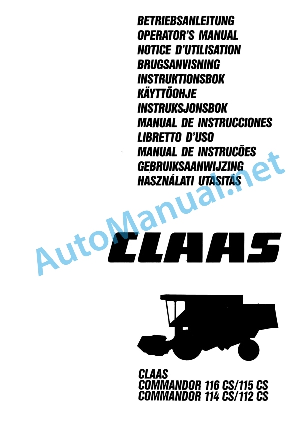 Claas Commandor 115 Cs (158) Combines Operator Manual ES 2 Claas Commandor 115 Cs (158) Combines Operator Manual ES - Image 2
