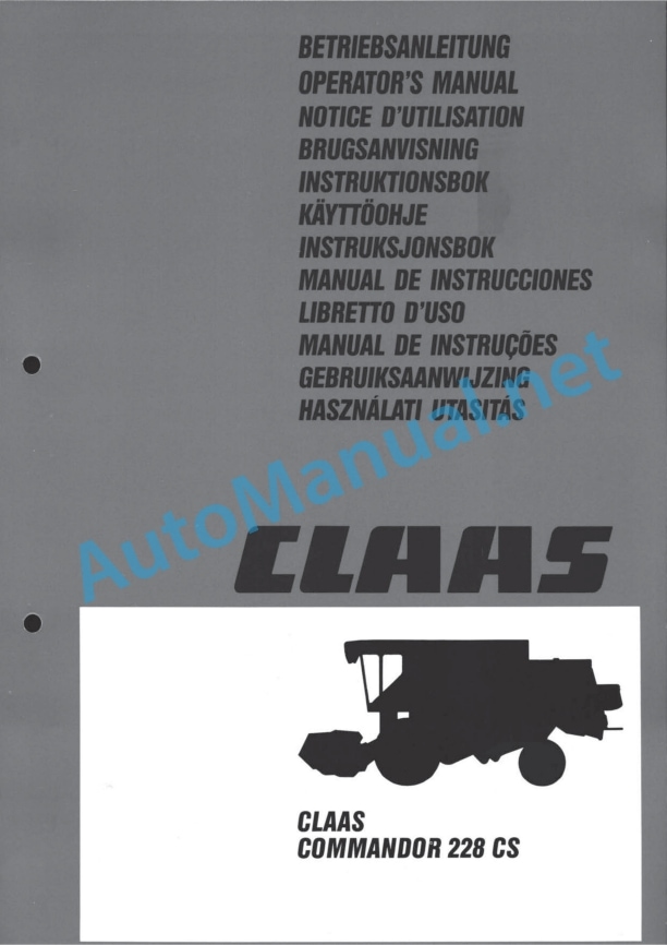 Claas Commandor 228 (159) Combines Operator Manual EN 2 Claas Commandor 228 (159) Combines Operator Manual EN - Image 2