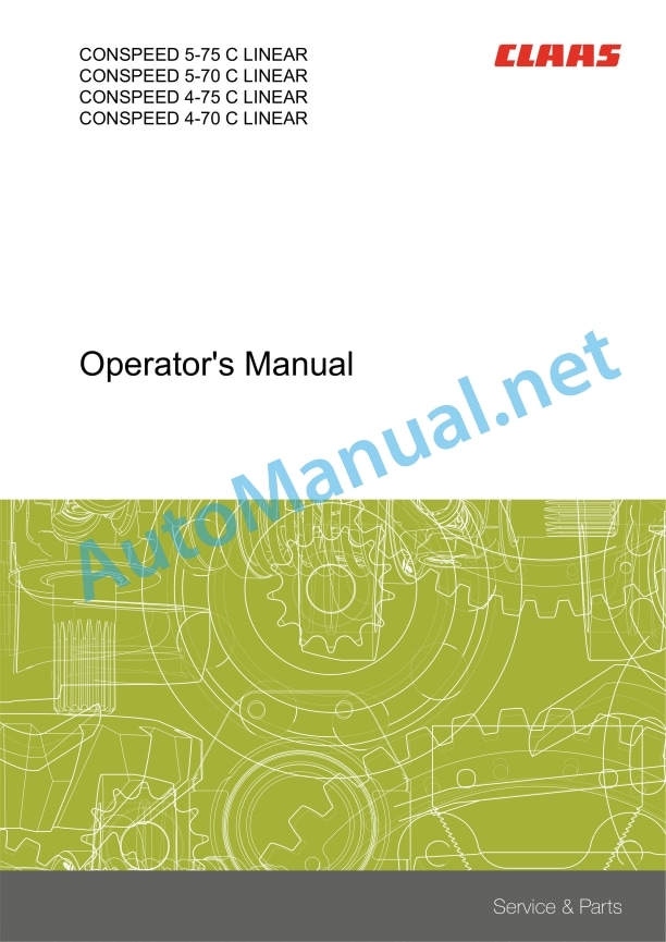 Claas Conspeed 4 5-70 75 C Linear (H00) Combines Operator Manual EN 3 Claas Conspeed 4 5-70 75 C Linear (H00) Combines Operator Manual EN - Image 3