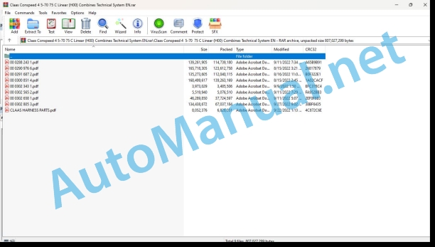 Claas Conspeed 4 5-70 75 C Linear (H00) Combines Technical System EN