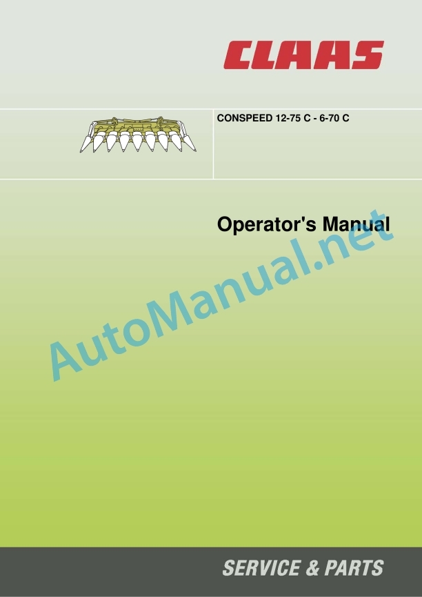 Claas Conspeed 6-70 75 C (H05) Combines Operator Manual EN 2 Claas Conspeed 6-70 75 C (H05) Combines Operator Manual EN - Image 2