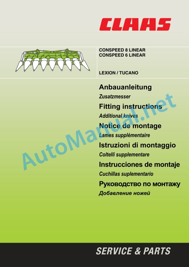 Claas Conspeed 6-75 70 Fc Linear (I00) Combines Assembly Instruction EN 9 Claas Conspeed 6-75 70 Fc Linear (I00) Combines Assembly Instruction EN - Image 9
