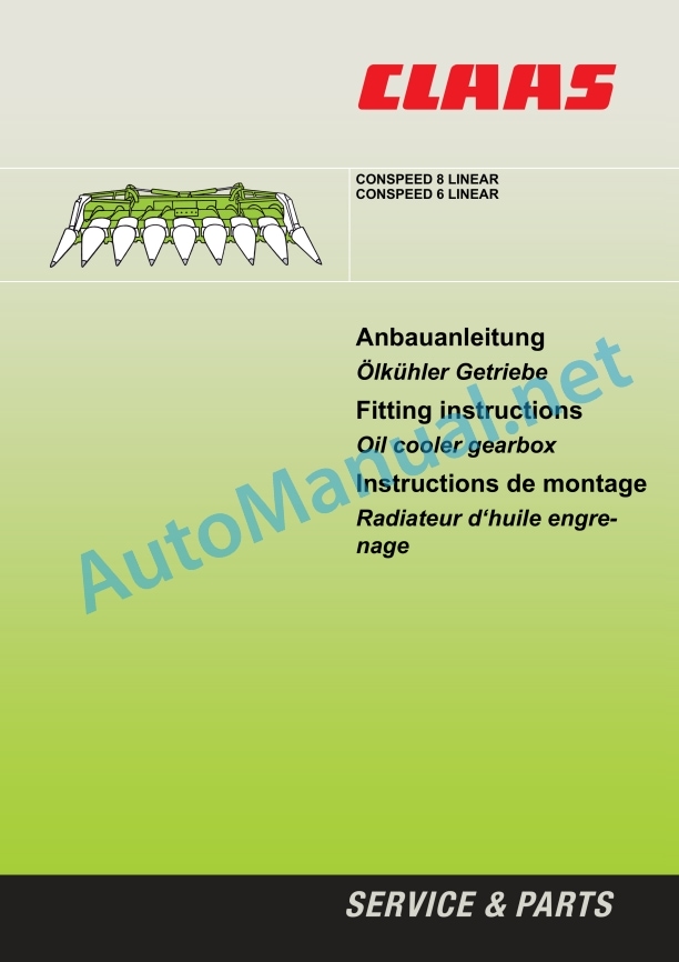 Claas Conspeed 8-75 70 C Linear (I03) Combines Assembly Instruction EN 14 Claas Conspeed 8-75 70 C Linear (I03) Combines Assembly Instruction EN - Image 14