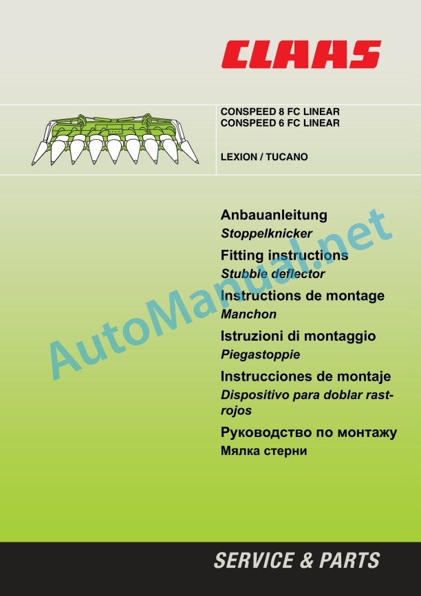 Claas Conspeed 8-75 70 Fc Linear (I01) Combines Assembly Instruction EN 12 Claas Conspeed 8-75 70 Fc Linear (I01) Combines Assembly Instruction EN - Image 12