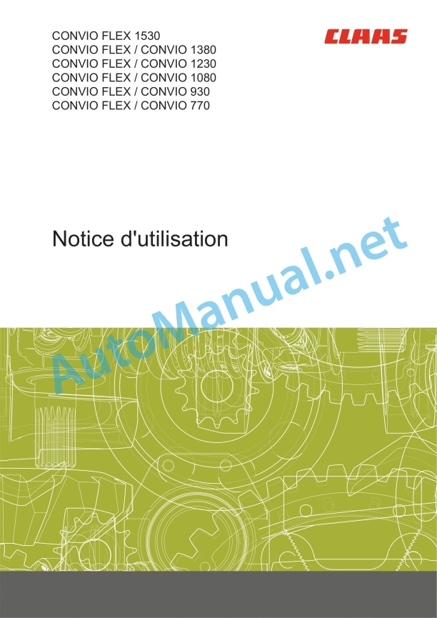 Claas Convio 1380-770 (592) Combines Operator Manual FR 2 Claas Convio 1380-770 (592) Combines Operator Manual FR - Image 2