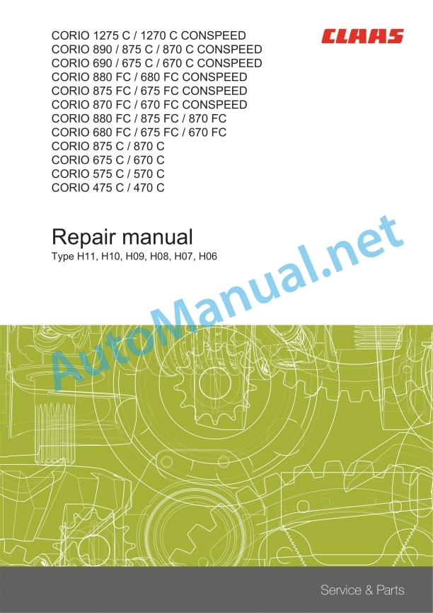 Claas Corio 1275-1270 C Conspeed (H11) Combines Repair Manual EN 3 Claas Corio 1275-1270 C Conspeed (H11) Combines Repair Manual EN - Image 3
