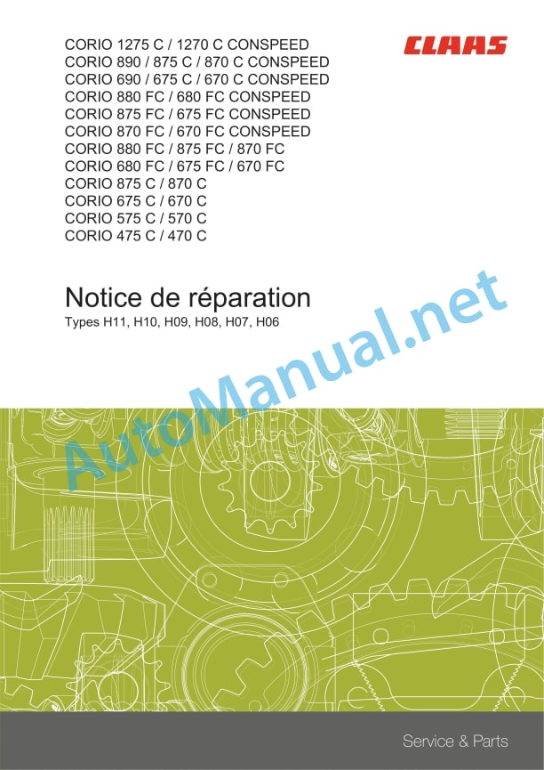 Claas Corio 575-470 C (H06) Combines Repair Manual FR 2 Claas Corio 575-470 C (H06) Combines Repair Manual FR - Image 2