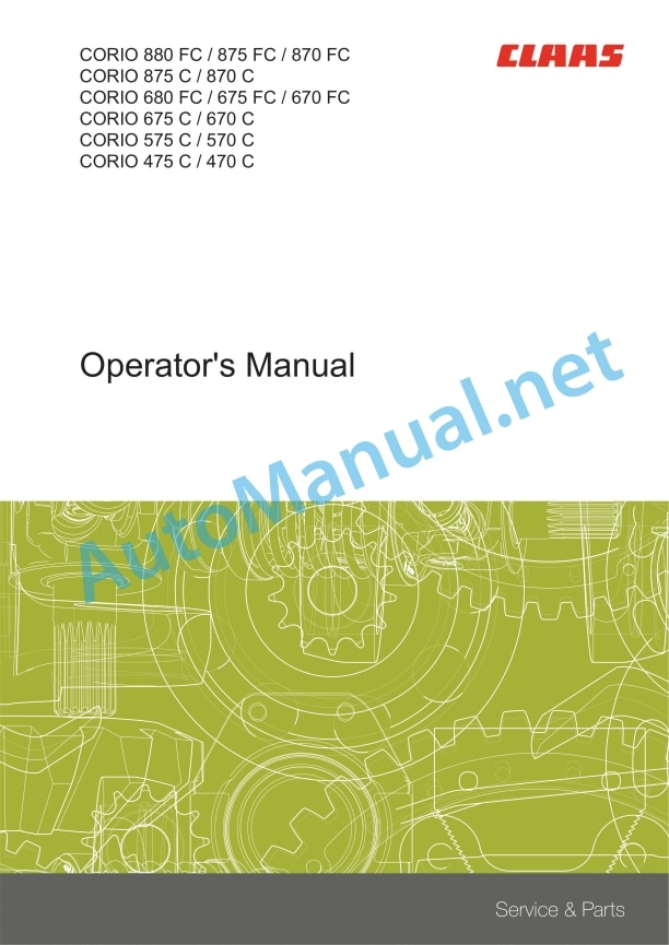 Claas Corio 880-670 Fc (H08) Combines Operator Manual EN 5 Claas Corio 880-670 Fc (H08) Combines Operator Manual EN - Image 5