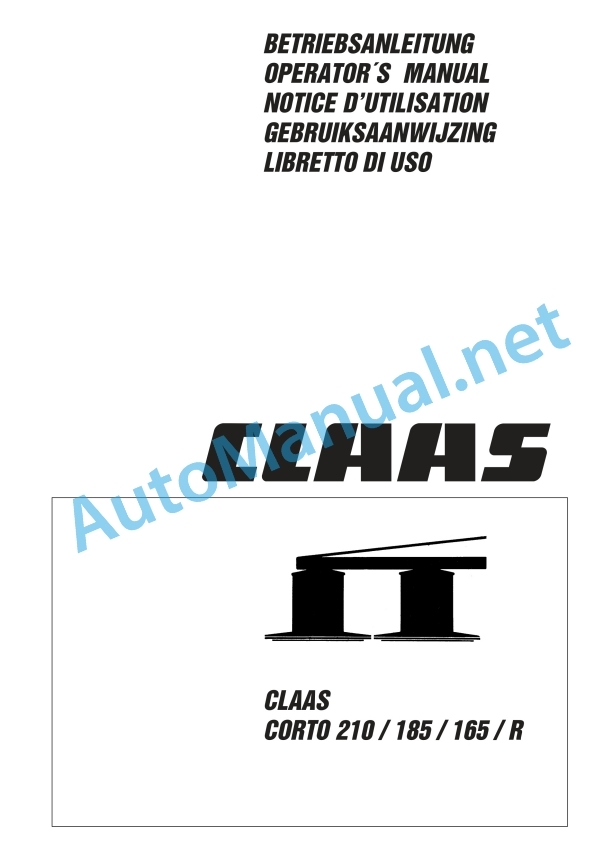 Alternative view of Claas Corto 185 N S (382) Mower Assembly Instruction EN