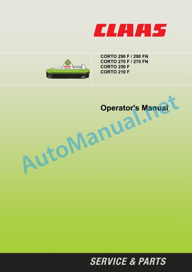 Claas Corto 210 F (342) Mower Operator Manual EN 2 Claas Corto 210 F (342) Mower Operator Manual EN - Image 2