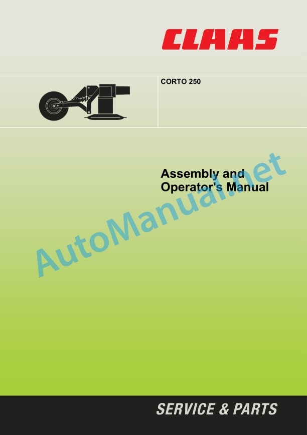 Claas Corto 250 (344) Mower Operator Manual EN 2 Claas Corto 250 (344) Mower Operator Manual EN - Image 2
