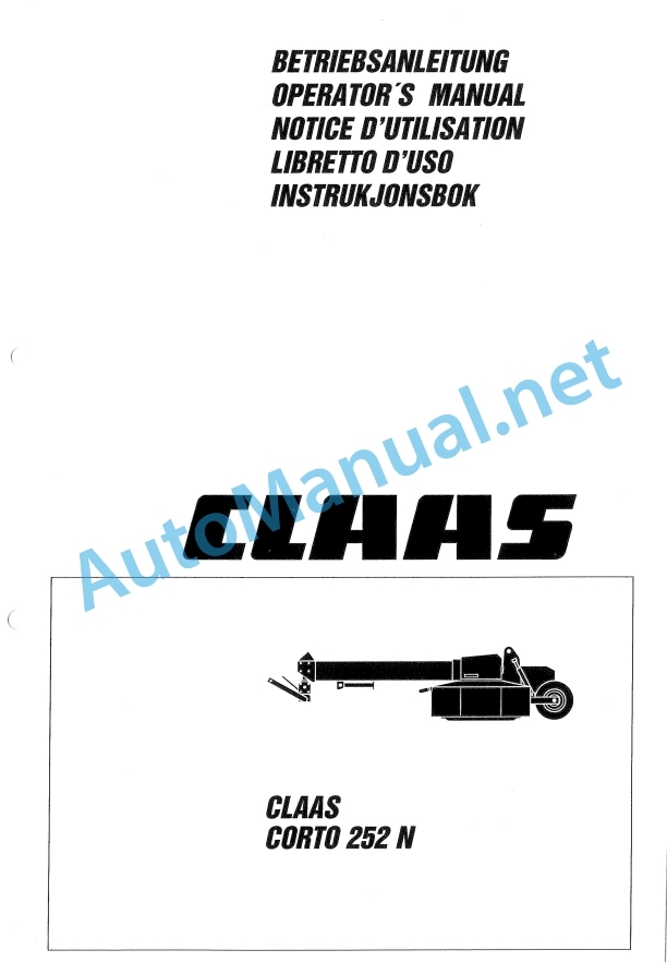 Claas Corto 252 (648) Mower Operator Manual EN 2 Claas Corto 252 (648) Mower Operator Manual EN - Image 2