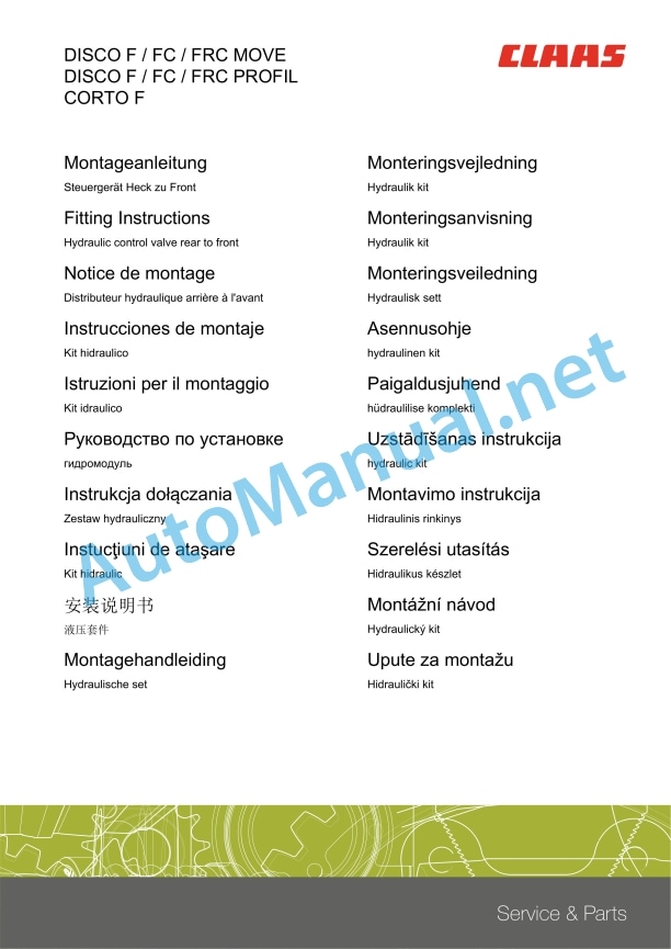 Claas Corto 310 F 285 F (F03) Mower Assembly Instruction EN 13 Claas Corto 310 F 285 F (F03) Mower Assembly Instruction EN - Image 13
