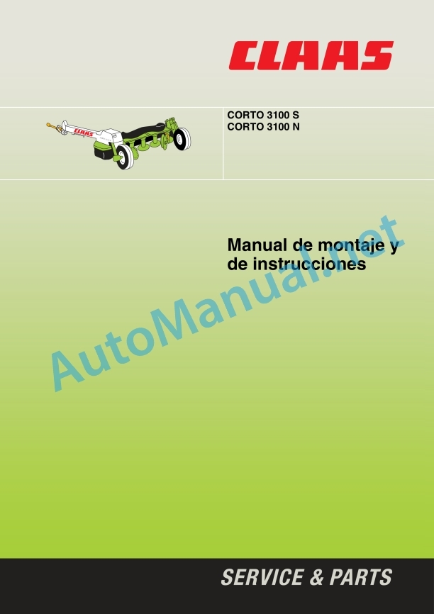 Claas Corto 3100 (644) Mower Operator Manual ES 2 Claas Corto 3100 (644) Mower Operator Manual ES - Image 2