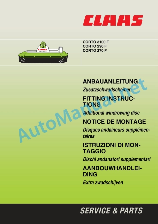 Claas Corto 3100 F Fc Fn (647) Mower Assembly Instruction EN 5 Claas Corto 3100 F Fc Fn (647) Mower Assembly Instruction EN - Image 5
