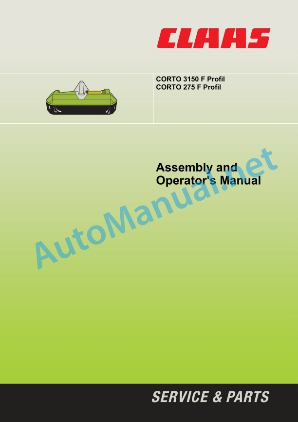 Claas Corto 3150 F Profil (656) Mower Assembly Instruction EN 4 Claas Corto 3150 F Profil (656) Mower Assembly Instruction EN - Image 4