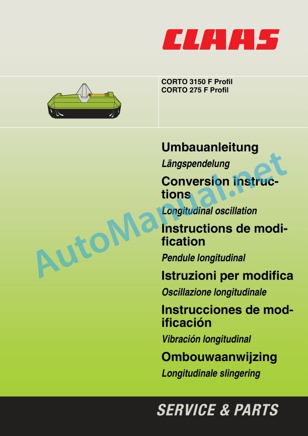 Claas Corto 3150 F Profil (656) Mower Assembly Instruction EN 6 Claas Corto 3150 F Profil (656) Mower Assembly Instruction EN - Image 6