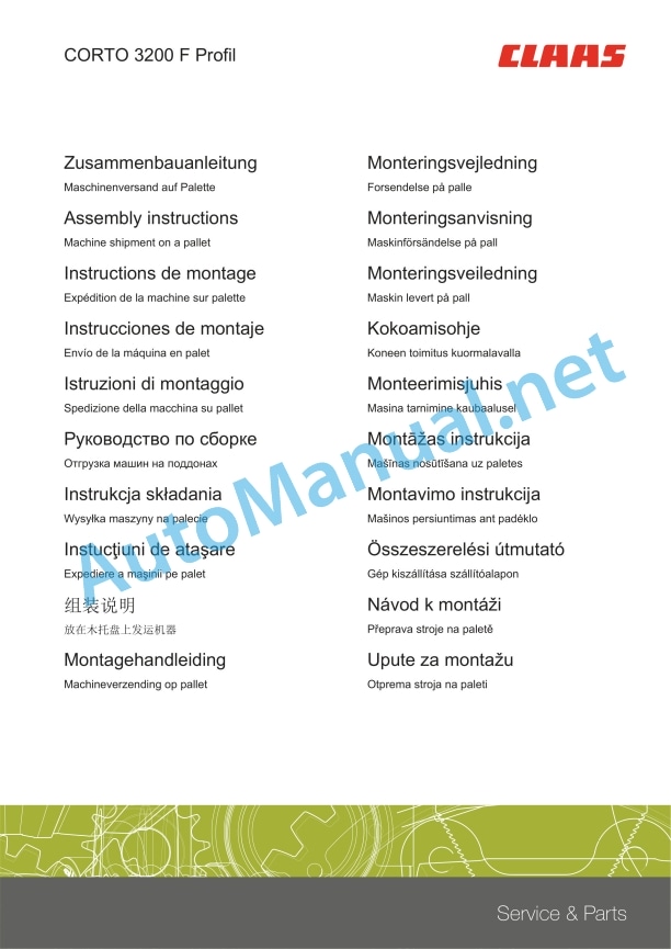 Claas Corto 3200 F (F02) Mower Assembly Instruction EN 10 Claas Corto 3200 F (F02) Mower Assembly Instruction EN - Image 10