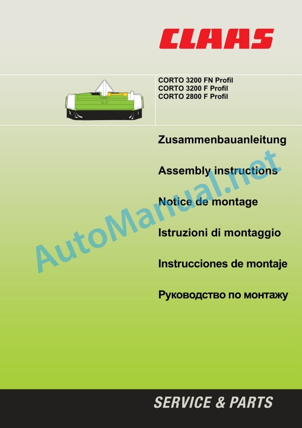 Claas Corto 3200 F Profil (F01) Mower Assembly Instruction EN 4 Claas Corto 3200 F Profil (F01) Mower Assembly Instruction EN - Image 4