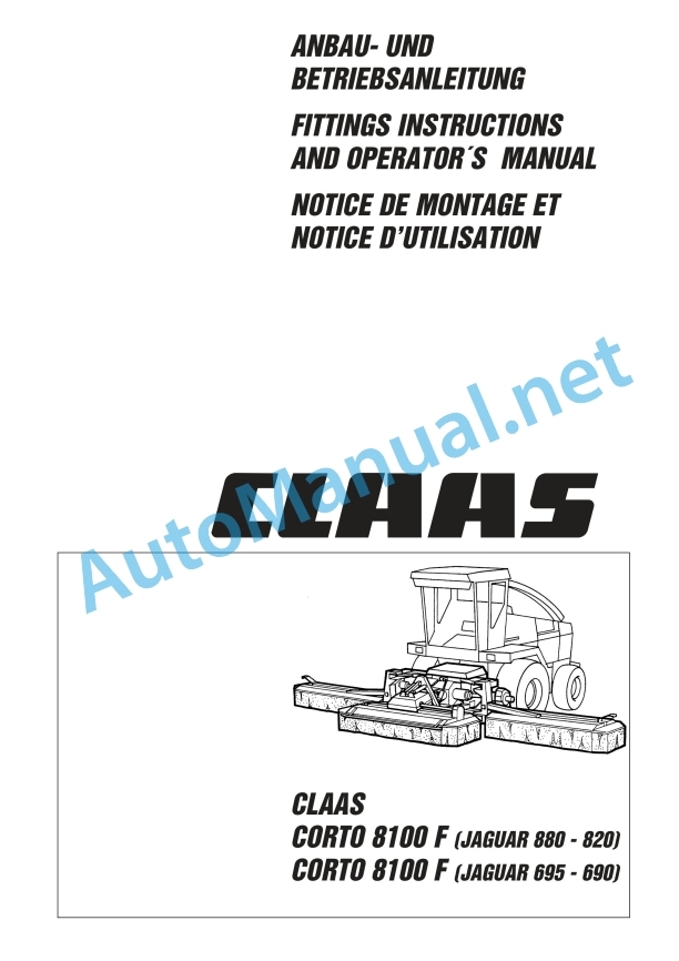 Alternative view of Claas Corto 8100 F T (399) Mower Assembly Instruction EN