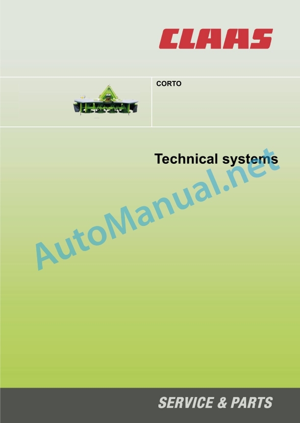 Alternative view of Claas Corto 8100 F T (399) Mower Technical System EN
