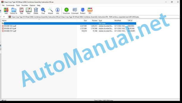 Claas Crop Tiger 40 Wheel (406) Combines Assembly Instruction EN