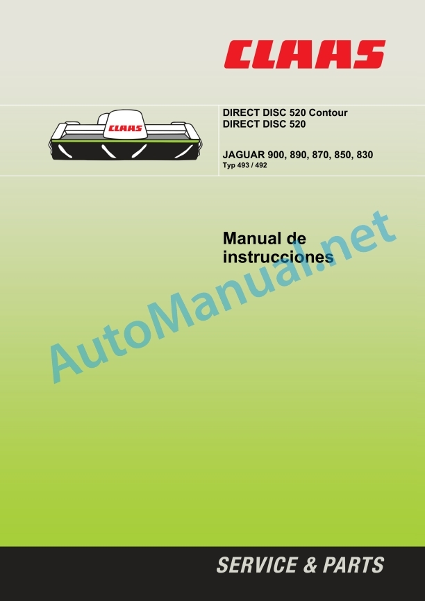 Alternative view of Claas Direct Disc 520 (426) Forage Harvesters Operator Manual ES