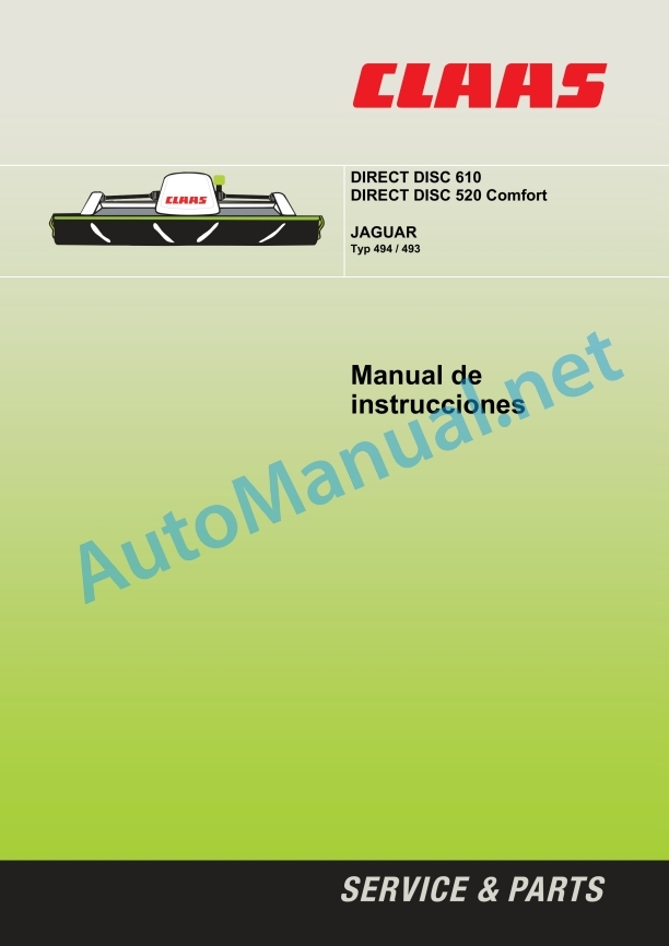 Claas Direct Disc 610 Contour C (904) Forage Harvesters Operator Manual ES 2 Claas Direct Disc 610 Contour C (904) Forage Harvesters Operator Manual ES - Image 2