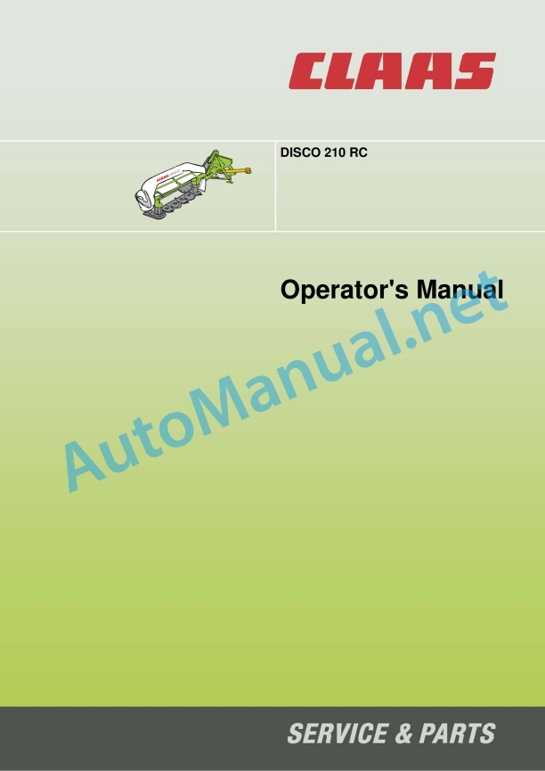 Claas Disco 210 Rc (624) Mower Operator Manual EN 2 Claas Disco 210 Rc (624) Mower Operator Manual EN - Image 2