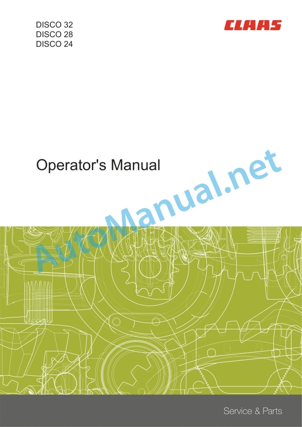 Claas Disco 24 (F20) Mower Operator Manual EN 3 Claas Disco 24 (F20) Mower Operator Manual EN - Image 3