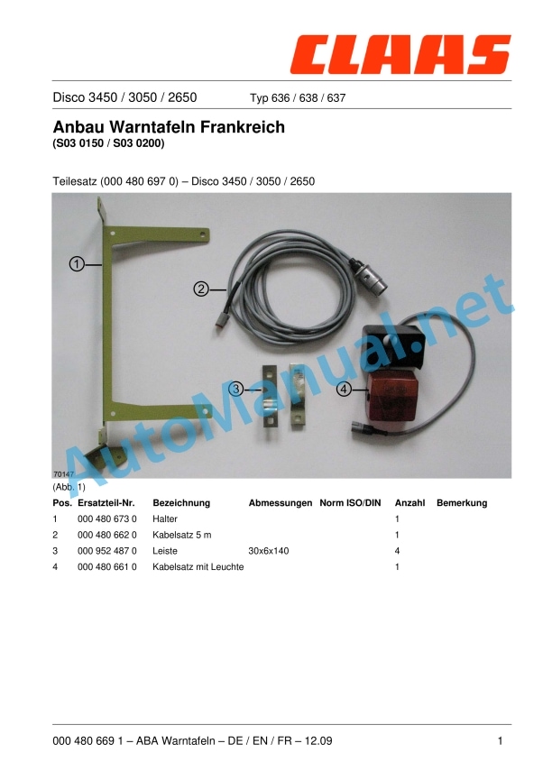 Claas Disco 2650 Plus (637) Mower Assembly Instruction EN 5 Claas Disco 2650 Plus (637) Mower Assembly Instruction EN - Image 5