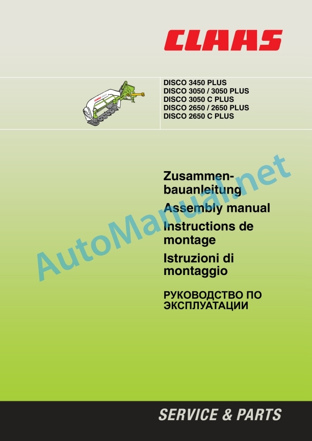 Claas Disco 2650 Plus (637) Mower Assembly Instruction EN 6 Claas Disco 2650 Plus (637) Mower Assembly Instruction EN - Image 6