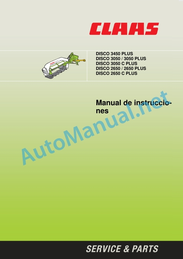 Claas Disco 2650 Plus (637) Mower Operator Manual ES 2 Claas Disco 2650 Plus (637) Mower Operator Manual ES - Image 2
