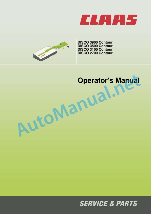 Claas Disco 2700 (617) Mower Operator Manual EN 2 Claas Disco 2700 (617) Mower Operator Manual EN - Image 2