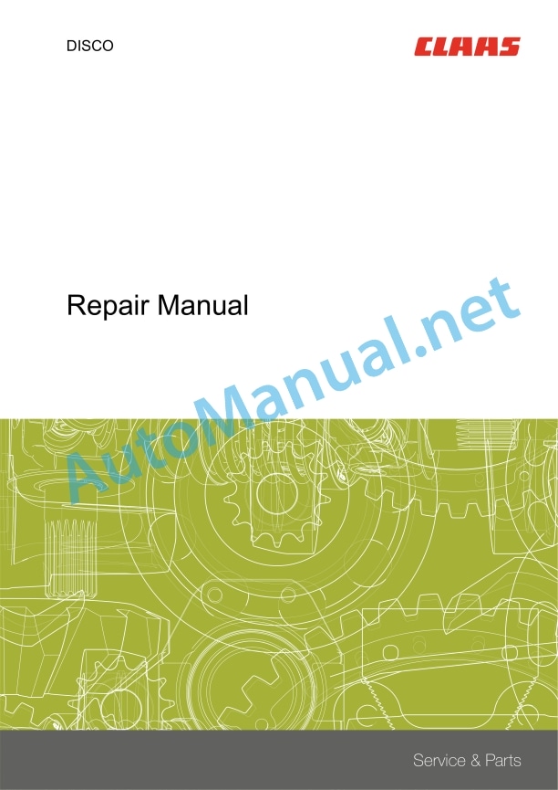 Claas Disco 2800 (F80) Mower Repair Manual EN 2 Claas Disco 2800 (F80) Mower Repair Manual EN - Image 2