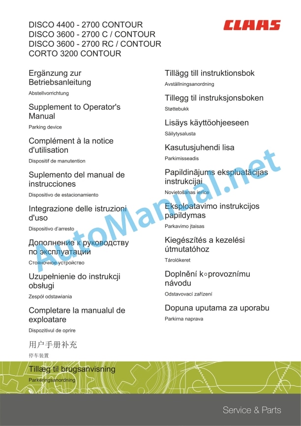 Claas Disco 2800 (F84) Mower Assembly Instruction EN 11 Claas Disco 2800 (F84) Mower Assembly Instruction EN - Image 11