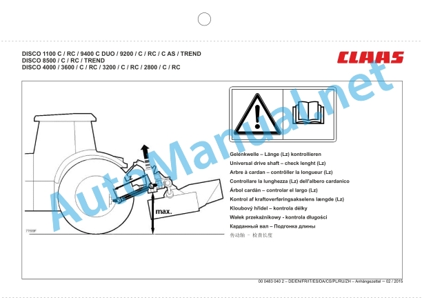 Claas Disco 2800 (F84) Mower Assembly Instruction EN 13 Claas Disco 2800 (F84) Mower Assembly Instruction EN - Image 13