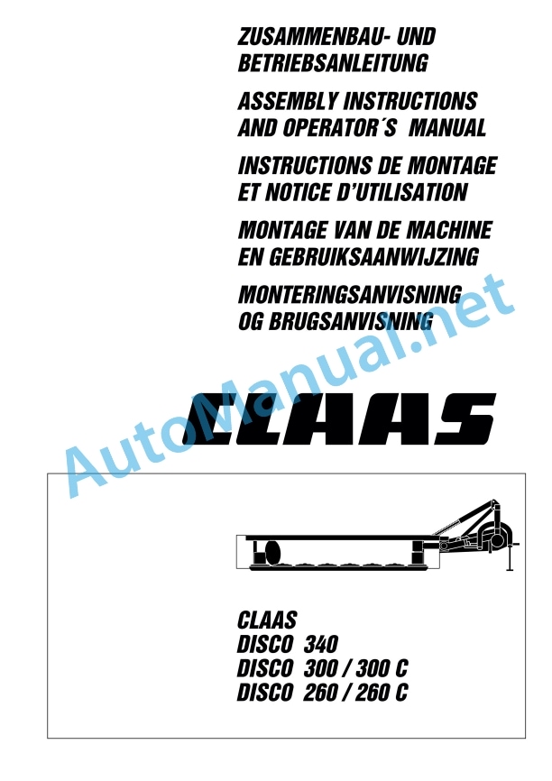 Alternative view of Claas Disco 300 C (646) Mower Assembly Instruction EN
