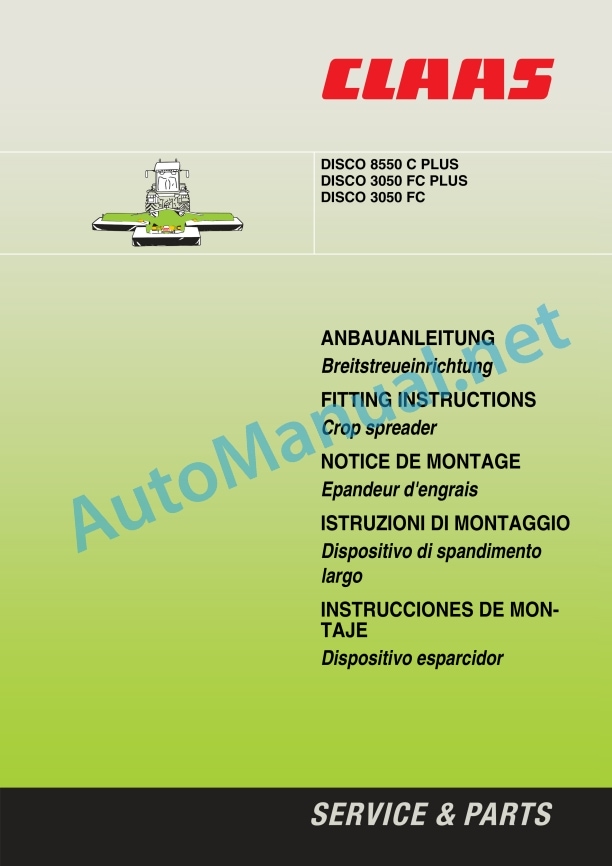 Claas Disco 3050 3000 F Fc (651) Mower Assembly Instruction EN 4 Claas Disco 3050 3000 F Fc (651) Mower Assembly Instruction EN - Image 4
