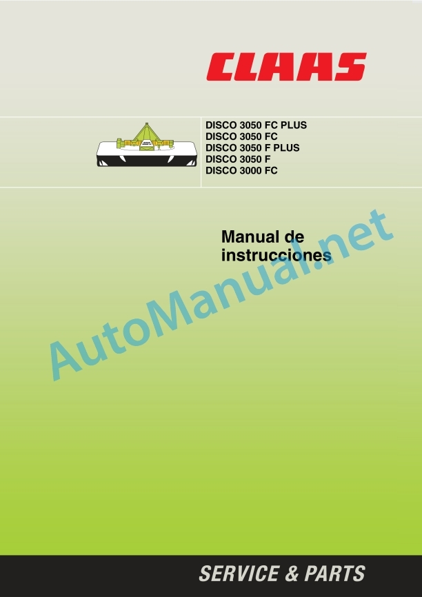 Claas Disco 3050 3000 F Fc (651 Mower Operator Manual ES 2 Claas Disco 3050 3000 F Fc (651 Mower Operator Manual ES - Image 2