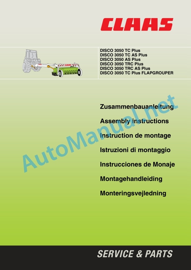 Claas Disco 3050 Tc Trc As Fg (622) Mower Assembly Instruction EN 3 Claas Disco 3050 Tc Trc As Fg (622) Mower Assembly Instruction EN - Image 3