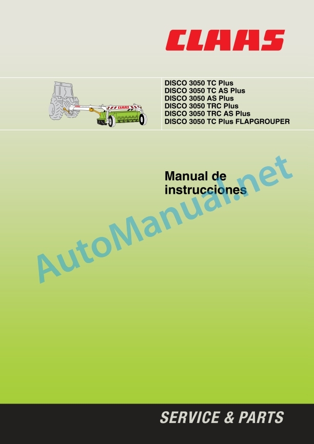 Claas Disco 3050 Tc Trc As Fg (622) Mower Operator Manual ES 2 Claas Disco 3050 Tc Trc As Fg (622) Mower Operator Manual ES - Image 2