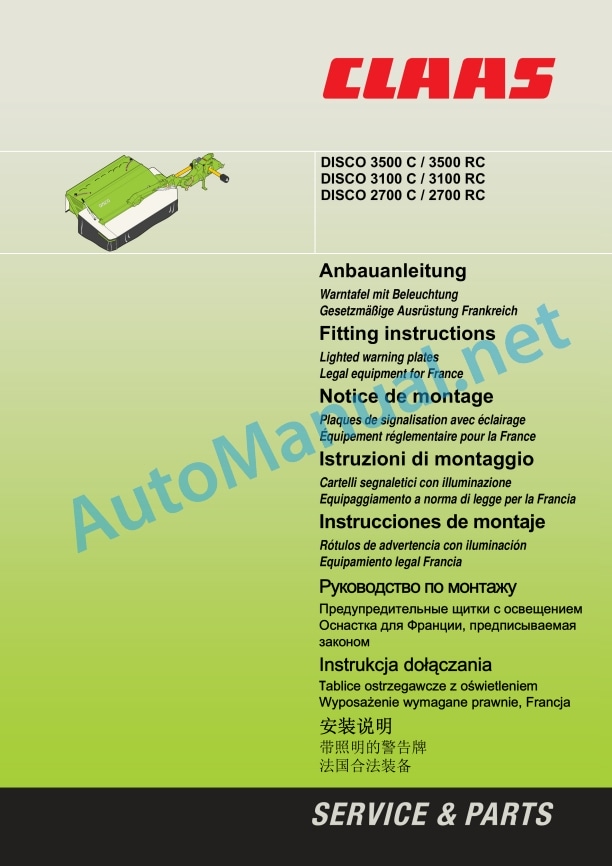 Claas Disco 3100 C (997) Mower Assembly Instruction EN 7 Claas Disco 3100 C (997) Mower Assembly Instruction EN - Image 7