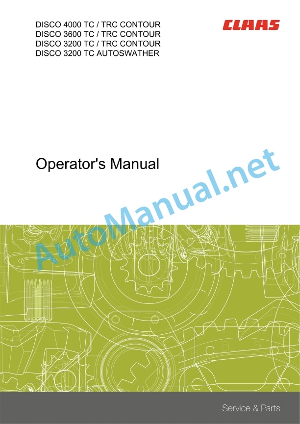 Claas Disco 3200 (F90) Mower Operator Manual EN 2 Claas Disco 3200 (F90) Mower Operator Manual EN - Image 2